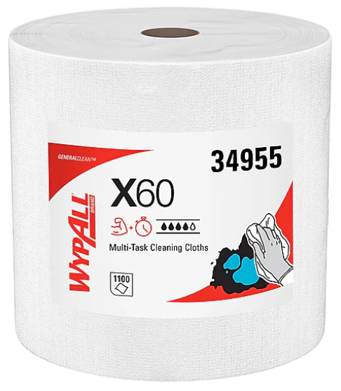 WIPES, WYPALL X60 WIPERS, WHITE, 1100/CARTON MAIN
